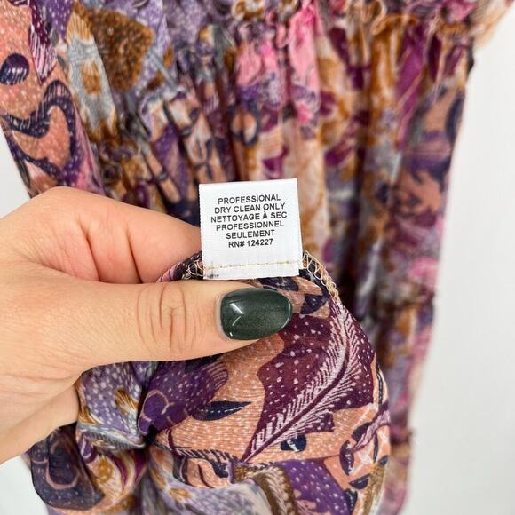 MISA Ilya Tiered Dress Short Flutter Sleeve Chiffon Augusta Batik Size Small NEW - Picture 12 of 13